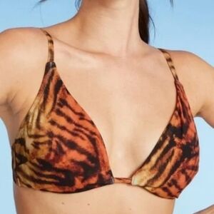 Shade & Shore Tiger Print Underwire Bikini Top Size 36D #